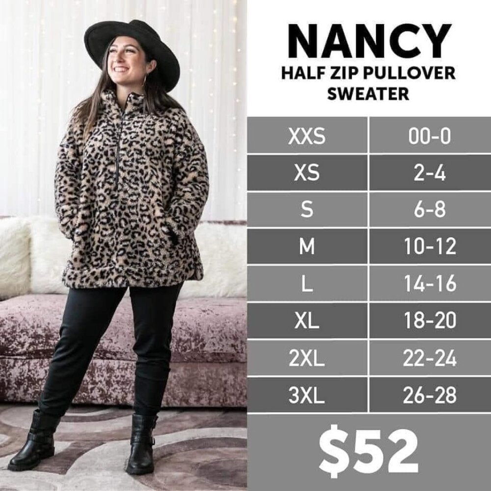 Large Lularoe Nancy Half Zip Pullover Sweater, Or… - image 2